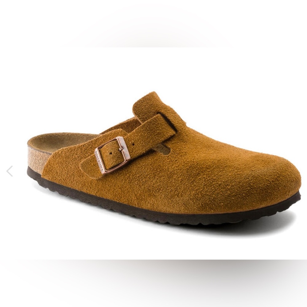 Mink Suede Birkenstock Bostons Soft Footbead